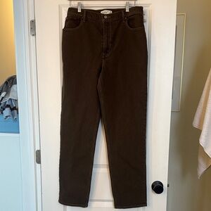 Abercrombie & Fitch Women's High Rise 90s Fit Brown Jeans